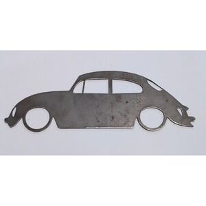 Unbranded VW Beetle Metal Wall Art Silhouette‎ 12.5" Gray Rust Rustic Steel Bug